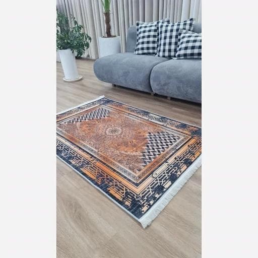 فرش ماشینی چاپی | فرشینه هازان ترک طرح فانتزی کدh482 (پس کرایه) — تصویر ۶