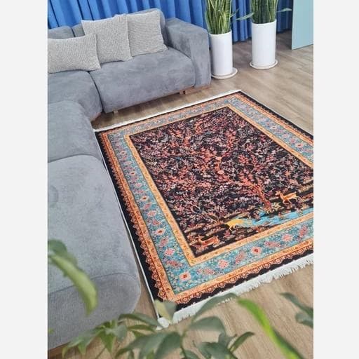 فرش ماشینی چاپی | فرشینه هازان ترک طرح درخت کد 082 (پس کرایه) — تصویر ۴