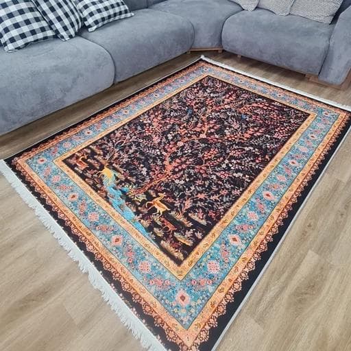 فرش ماشینی چاپی | فرشینه هازان ترک طرح درخت کد 082 (پس کرایه) — تصویر ۲