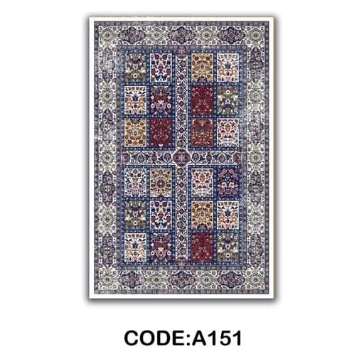 فرش ماشینی چاپی | فرشینه هازان ترک طرح ابریشمی کد 151(پس کرایه) — تصویر ۲