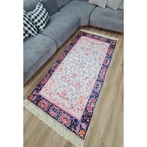فرش کناره و راهرویی هازان ترک طرح افشان صورتی (پس کرایه) — تصویر ۲