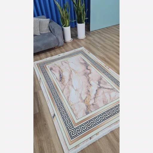 فرش ماشینی چاپی | فرشینه مخمل طرح ماربل (پس کرایه) — تصویر ۴