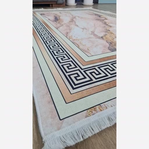 فرش ماشینی چاپی | فرشینه مخمل طرح ماربل (پس کرایه) — تصویر ۵