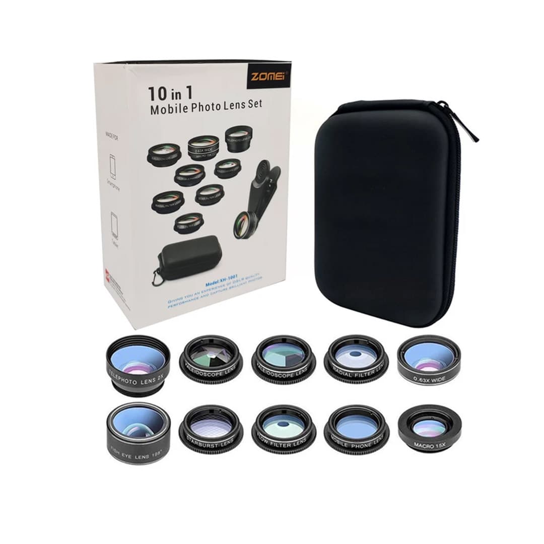 لنز کلیپسی موبایل زومی مدل XH-1001 مجموعه 10 عددی — تصویر ۳