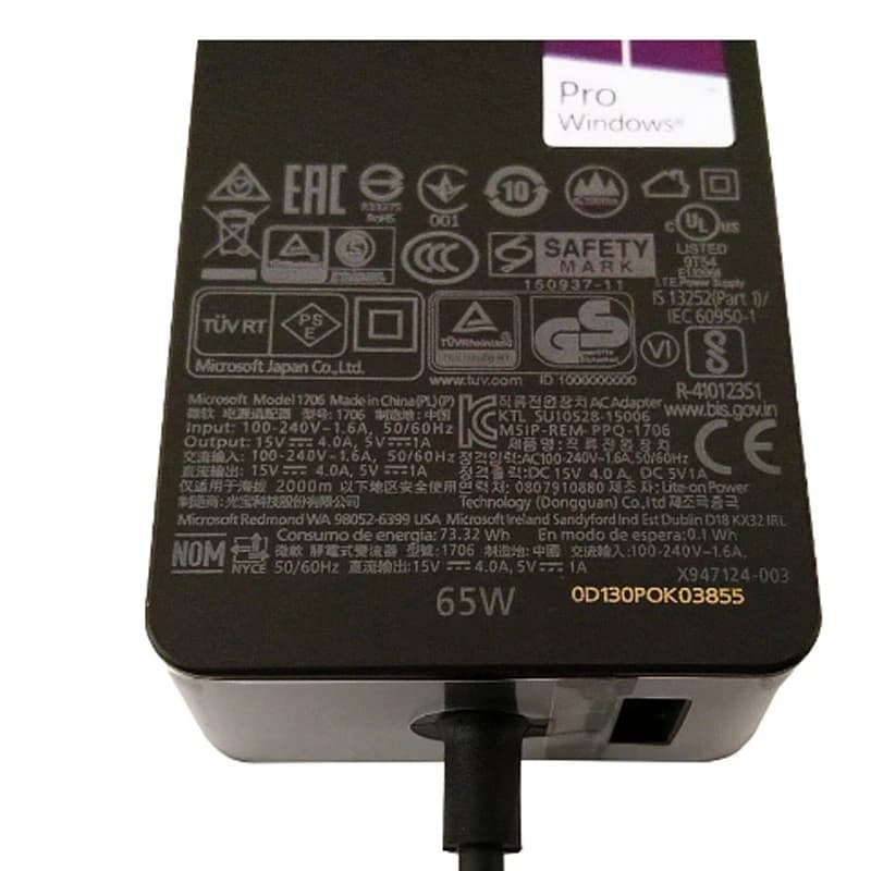 شارژر لپ تاپ 1706 Microsoft Surface Pro 3/Pro 4/Pro 4/ Pro6 15V 4A — تصویر ۶