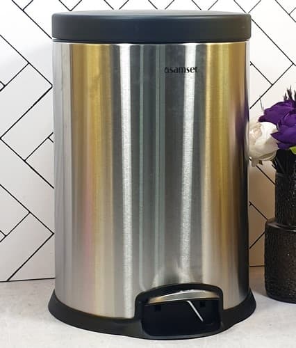 سطل پدالی 16 لیتر استوانه ای V استیل 40101001سام ست(2) ارسال نیمه رایگان