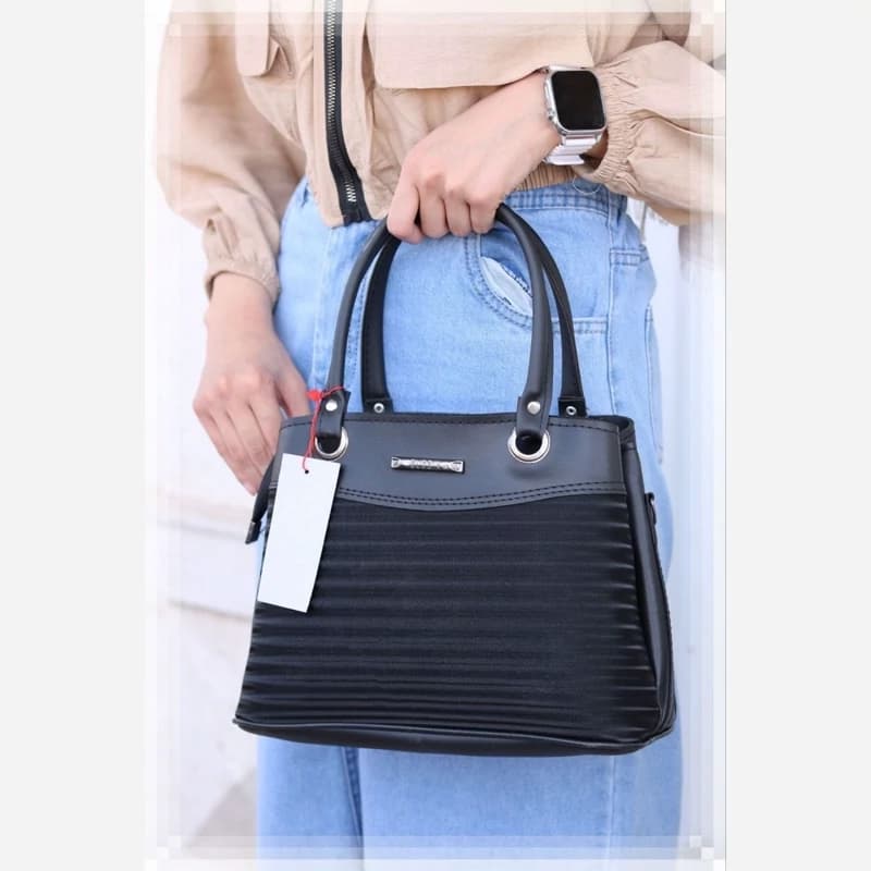 کیف مشکی چرم شسته شیک