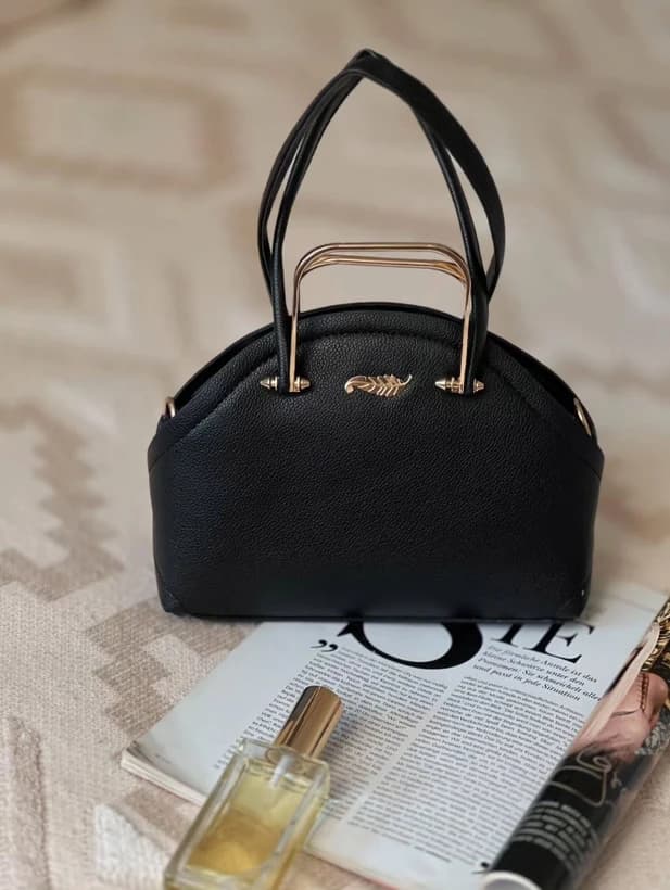 کیف دستی زنانه مدل فانتزی طرح نیمدایره رنگ مشکی با ارسال رایگان