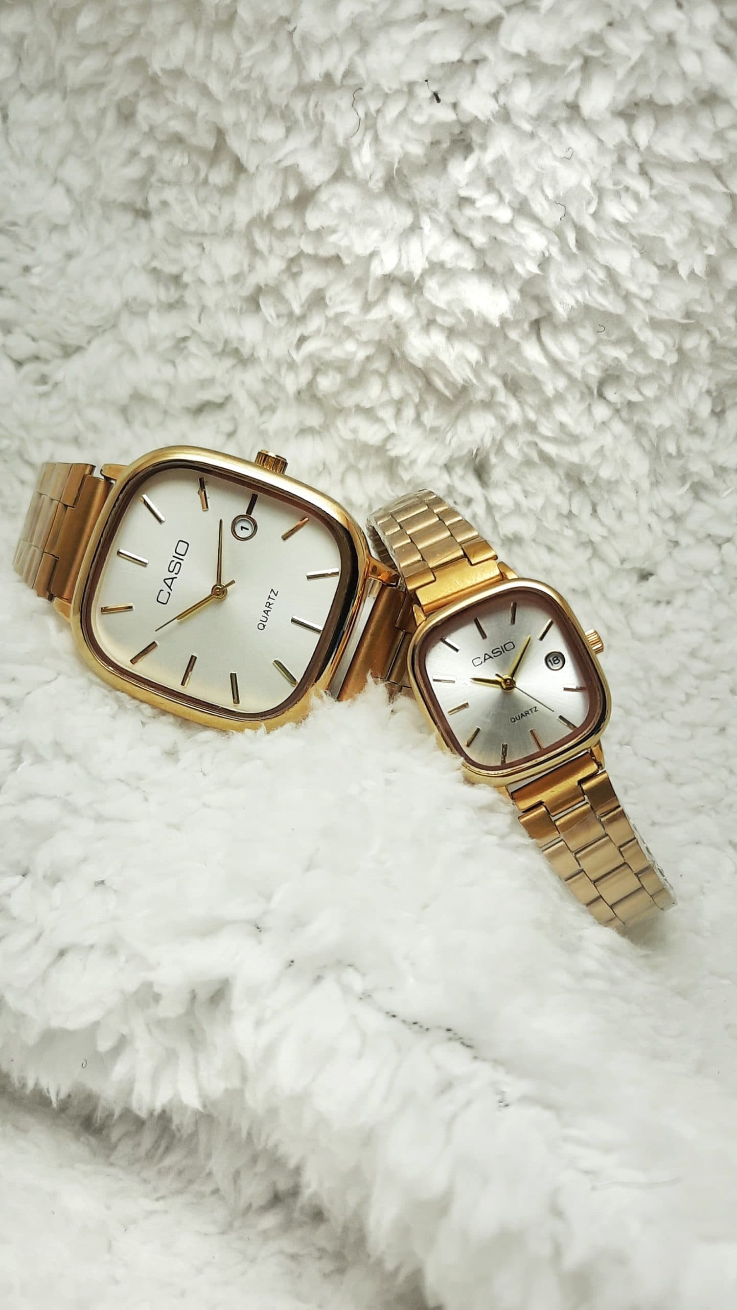 ست کاسیو اولدمانی طلایی صفحه صدفی casio oldmoney