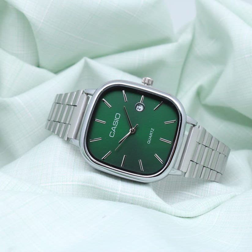 ساعت ست کاسیو اولدمانی استیل صفحه زیتونی casio oldmoney — تصویر ۷