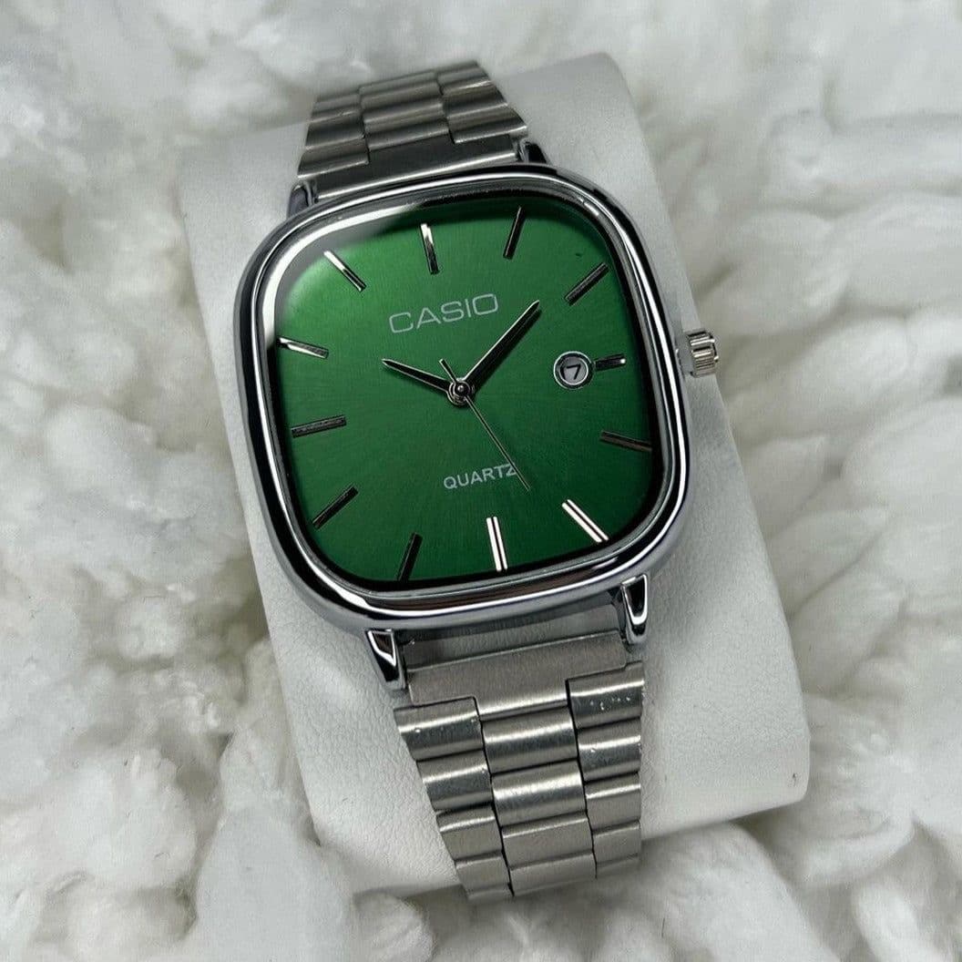 ساعت ست کاسیو اولدمانی استیل صفحه زیتونی casio oldmoney — تصویر ۸
