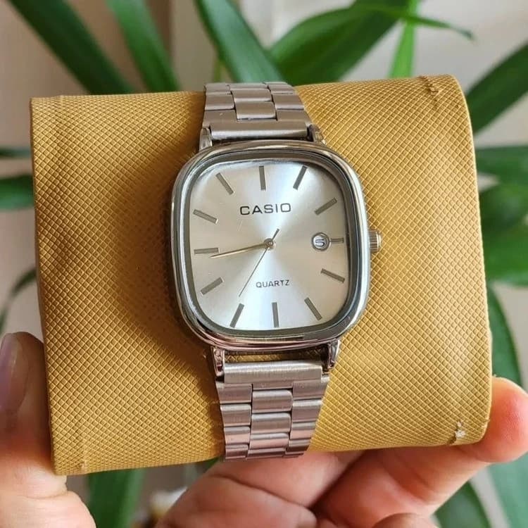 ساعت ست کاسیو اولدمانی استیل صدفی casio oldmoney — تصویر ۳