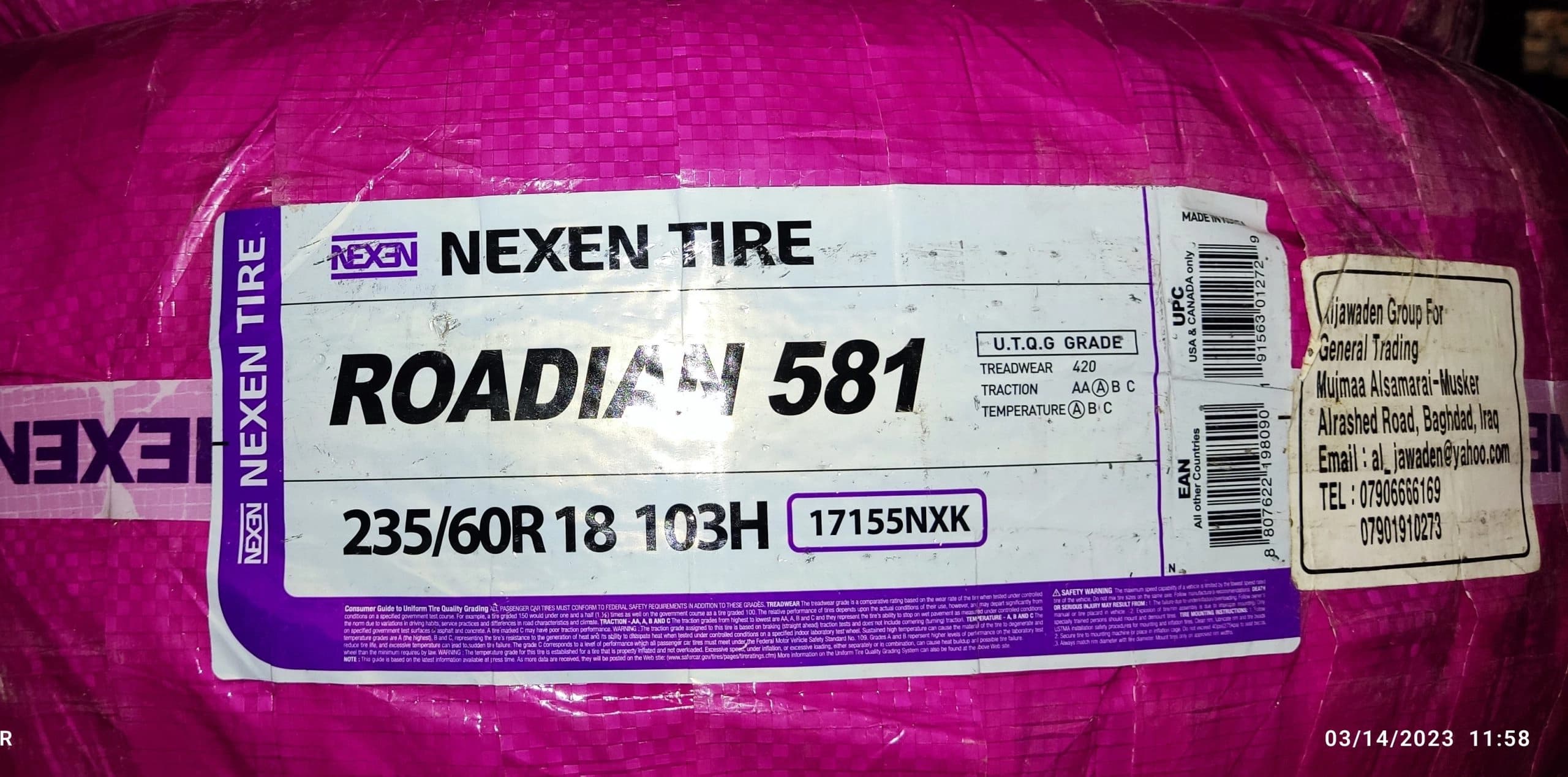 لاستیک نکسن مدل ROADIAN581 سایز 235/60R18 — تصویر ۳