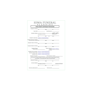 گواهی فوت Lowa Funeral Certificate