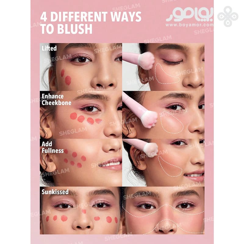 براش رژ گونه مایع شیگلم مدل پنجه گربه ای COLOR BLOOM — تصویر ۳