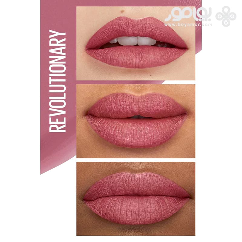 رژ لب مایع مات میبلین سوپر استی مدل MATTE INK شماره 180 رنگ REVOLUTIONARY — تصویر ۲