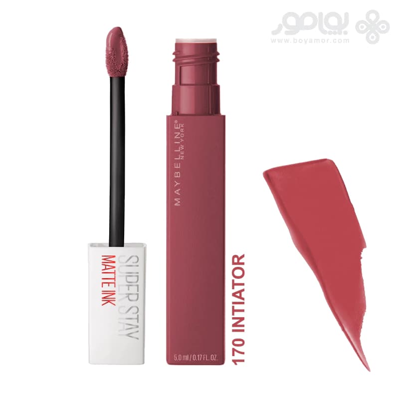 رژ لب مایع مات میبلین سوپر استی مدل MATTE INK شماره 170 رنگ INITIATOR