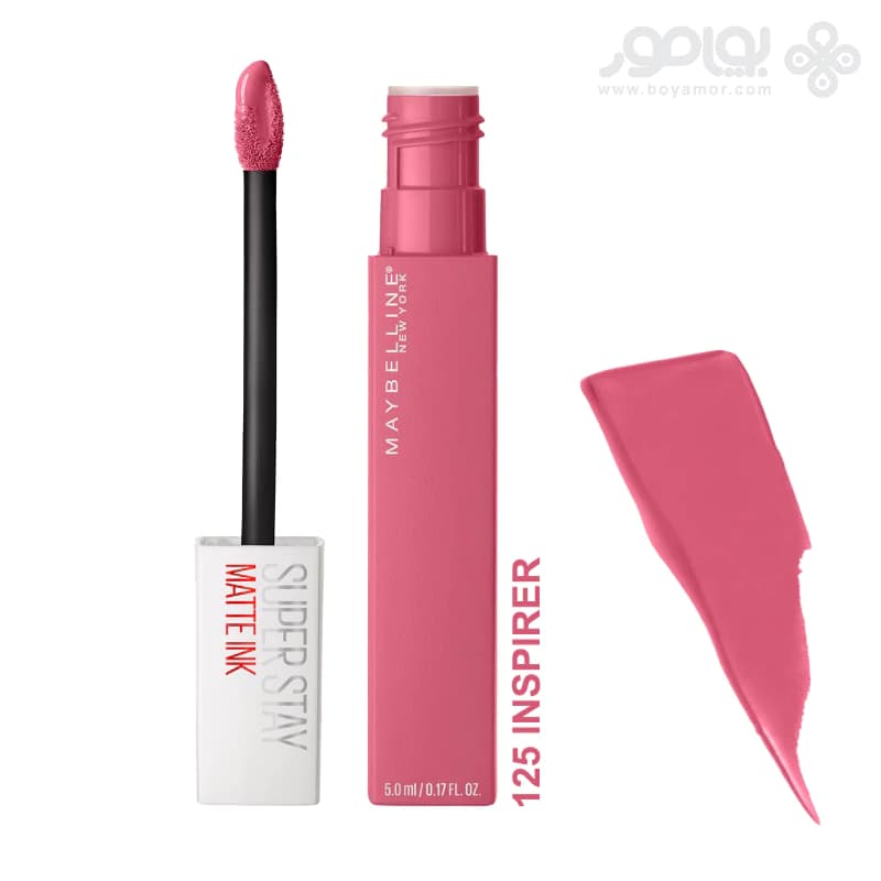 رژ لب مایع مات میبلین سوپر استی مدل MATTE INK شماره 125 رنگ INSPIRER