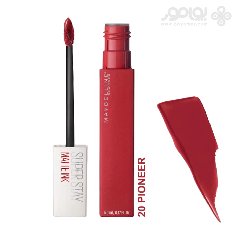 رژ لب مایع مات میبلین سوپر استی مدل MATTE INK شماره 20 رنگ PIONEER