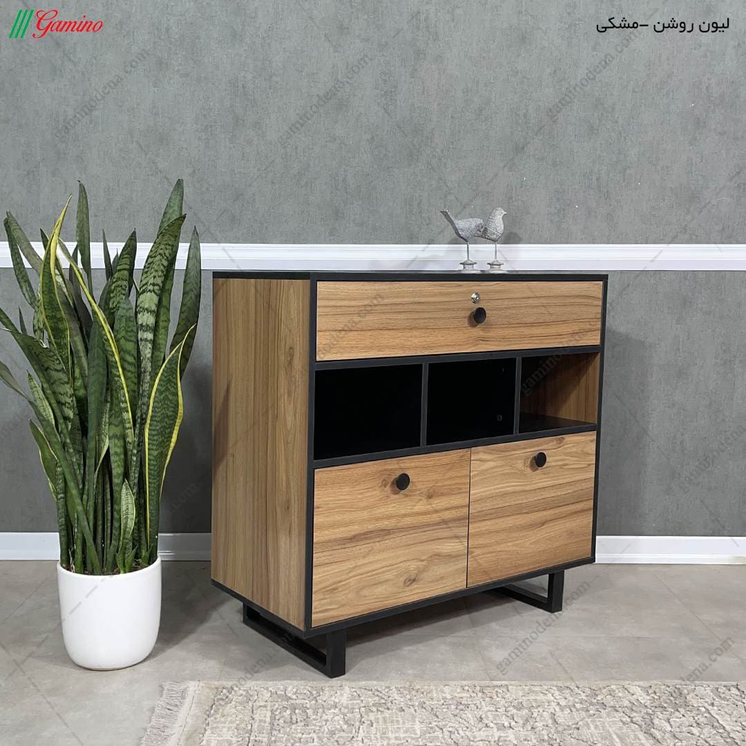 میز کنسول جدید و مدرن پایه فلزی کشو دار کوچک‌ مدل آرون — تصویر ۴