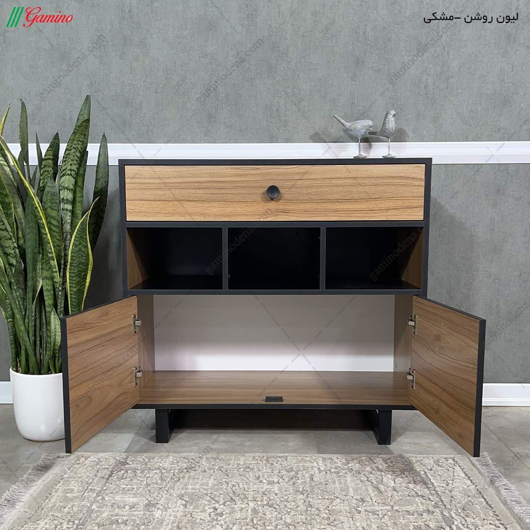 میز کنسول جدید و مدرن پایه فلزی کشو دار کوچک‌ مدل آرون — تصویر ۵