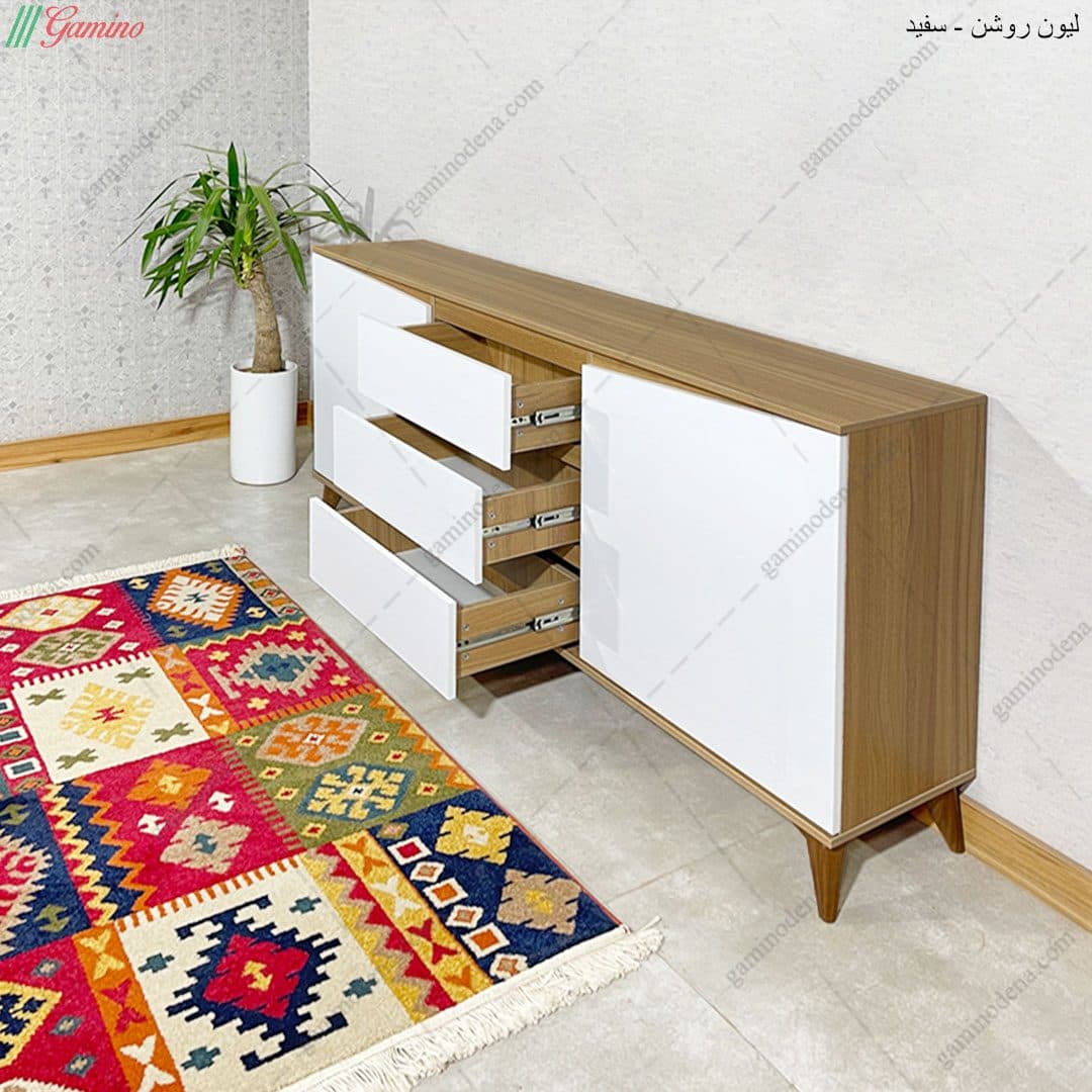 میز کنسول جدید و مدرن کشو دار پذیرایی مدل آذین — تصویر ۳