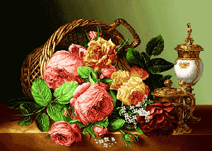 نقشه عددی تابلو فرش گل، kf18