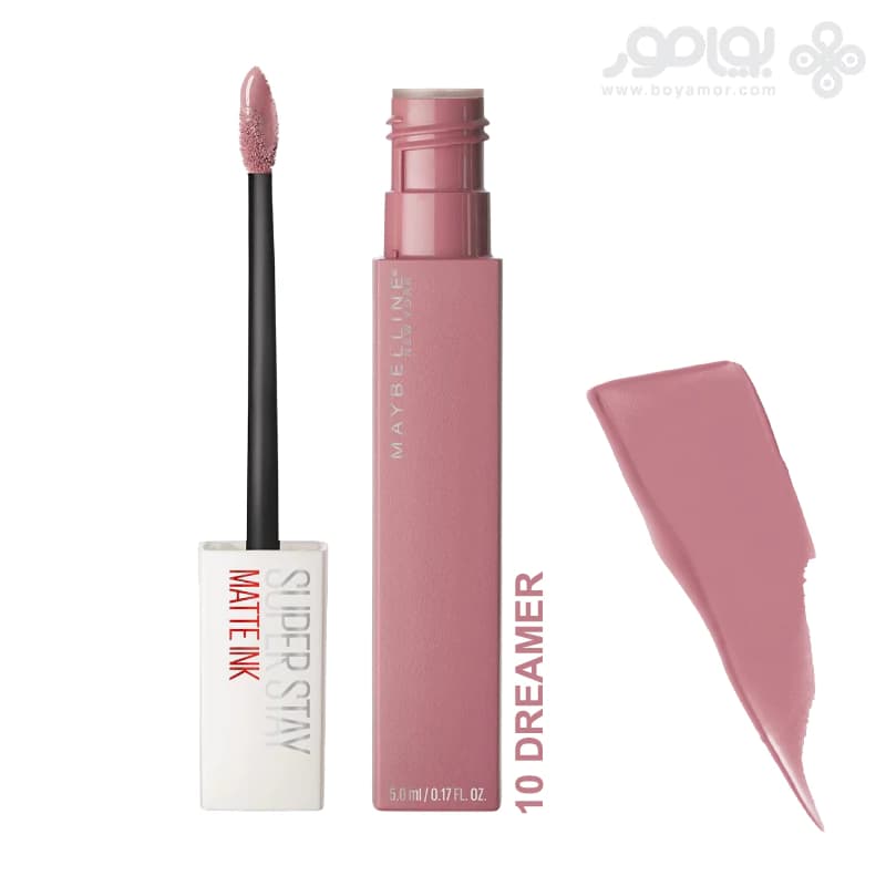 رژ لب مایع مات میبلین سوپر استی مدل MATTE INK شماره 10 رنگ DREAMER