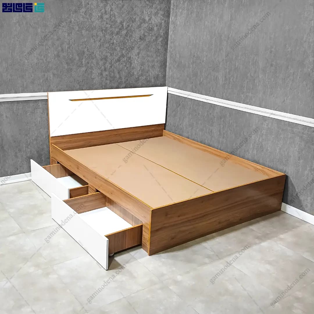 تخت خواب کشودار دخترانه لاکچری آلوا دو نفره — تصویر ۴