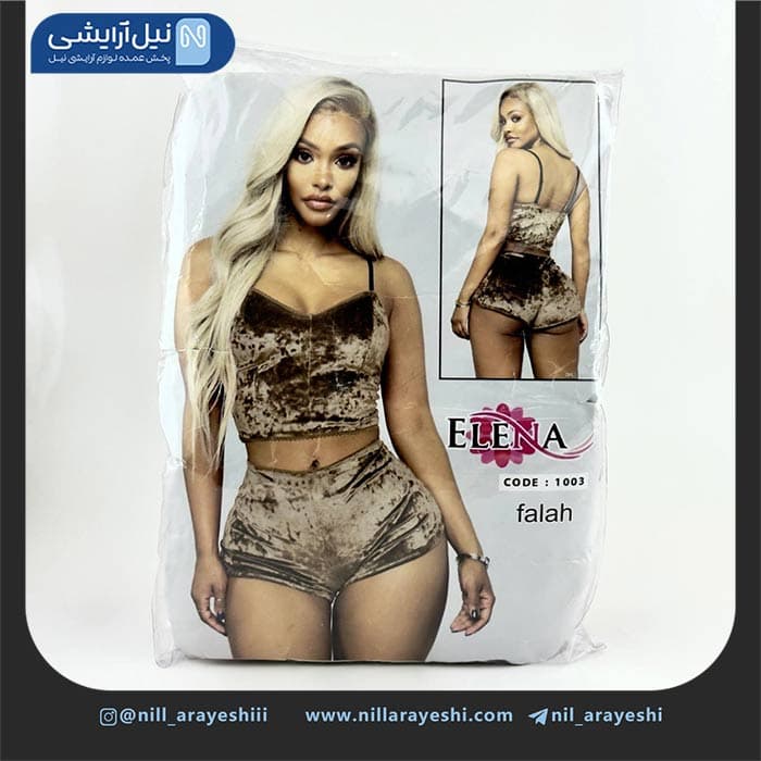 ست تاپ و شلوارک مخمل ساده النا — تصویر ۵