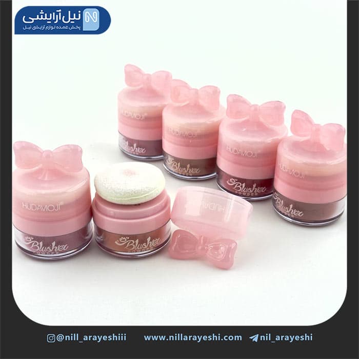 رژگونه نمکدونی پد دار پاپیون دار هدی موجی کد B – 148 — تصویر ۲
