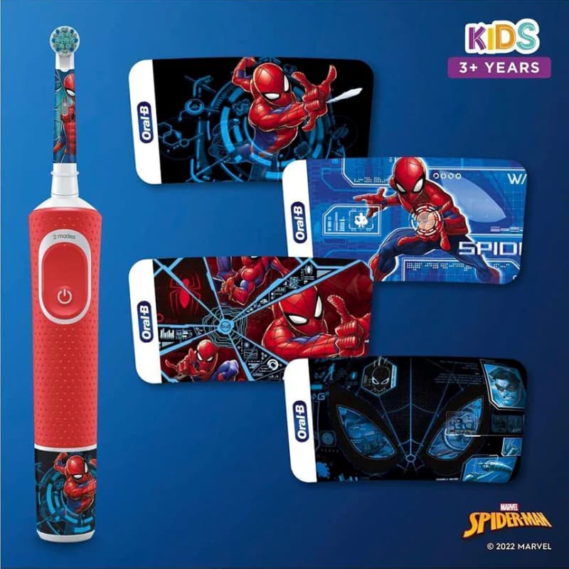 مسواک برقی بچگانه اورال بی مدل SPIDER-MAN به همراه کیف مسافرتی — تصویر ۳