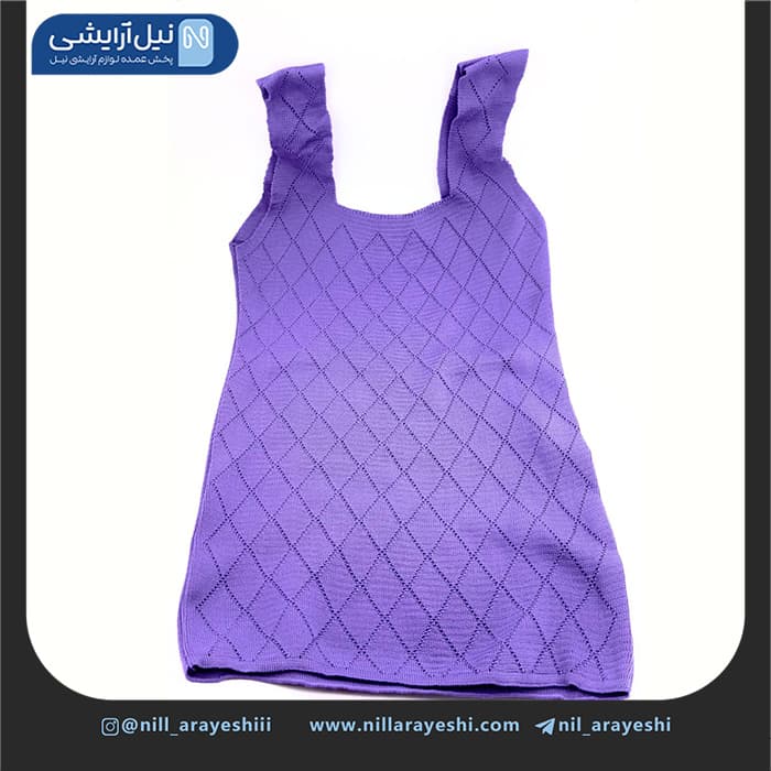 تاپ زنانه بافت ساده رنگی ( لوزی )