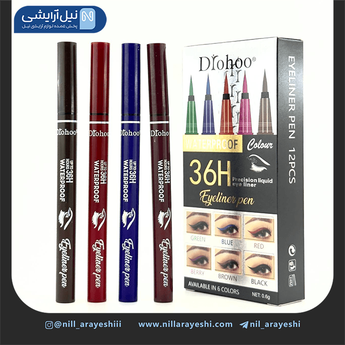 خط چشم رنگی ماژیکی قلمی 36 ساعته دورهو کد Zy23012 — تصویر ۴