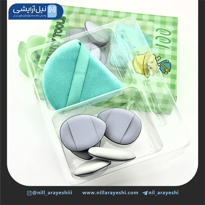 پک پد آرایشی انگشتی و پنکک شش عددی کد 5027 — تصویر ۳