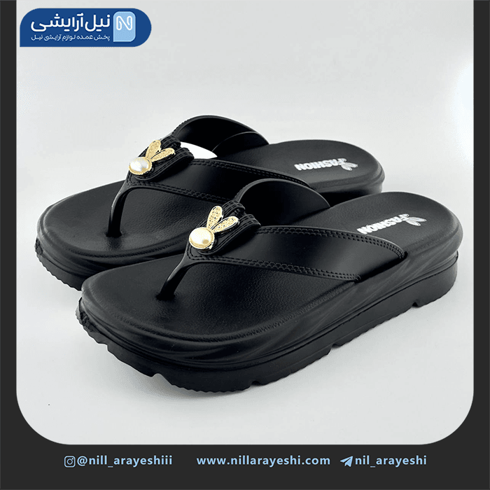 دمپایی طرح خرگوش مروارید دار ( انگشتی )
