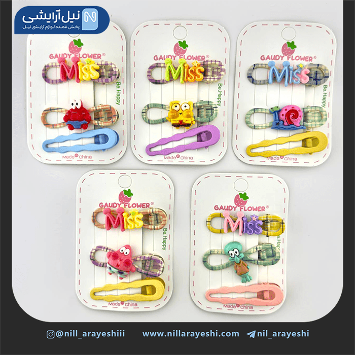 گیره مو انبری فانتزی سه عددی