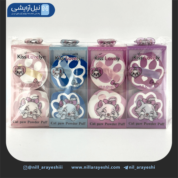 پک پد آرایشی طرح پنجه گربه کیس لاولی دو عددی کد fp 3067