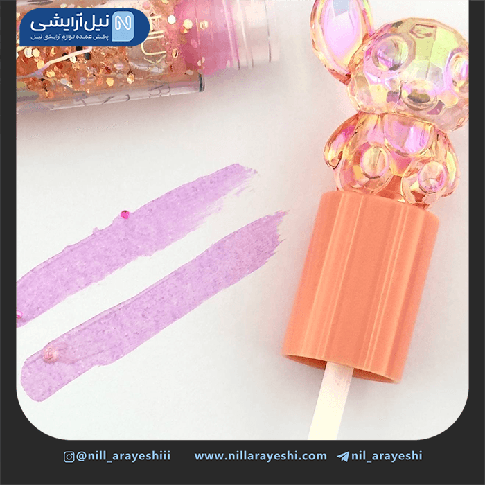 برق لب حرارتی شاین دار هاگزا بیوتی درب کریستالی هو لوگرامی کد 5818 — تصویر ۳