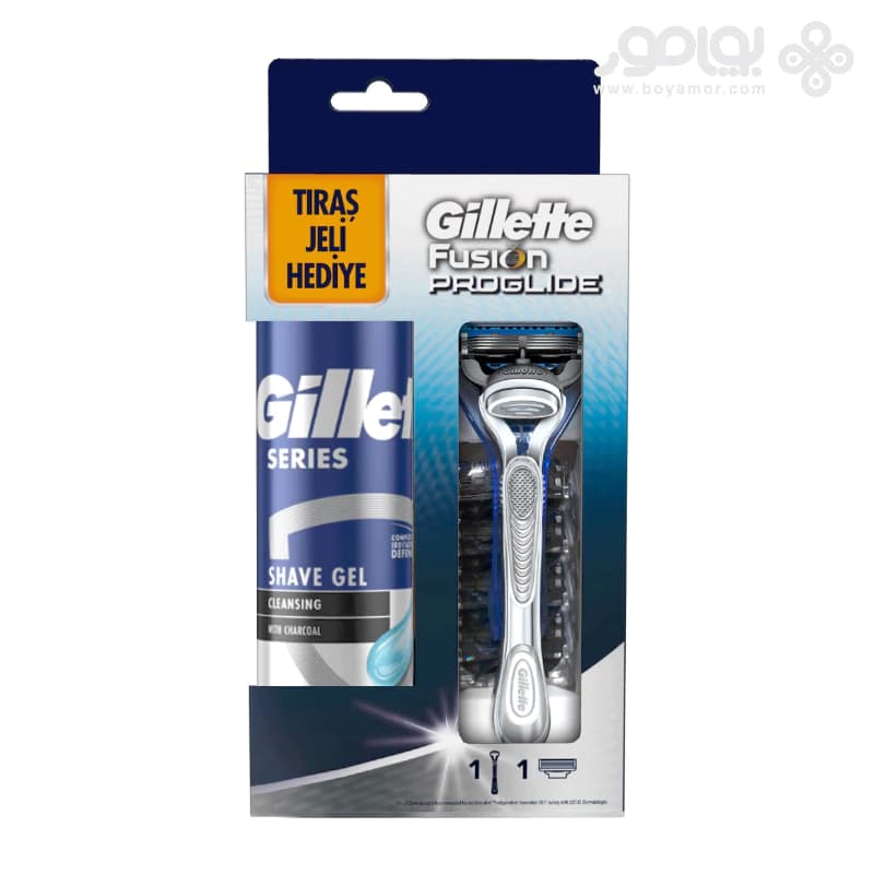 ست خودتراش ژیلت مدل FUSION PROGLIDE و ژل اصلاح مردانه مدل CLEANSING