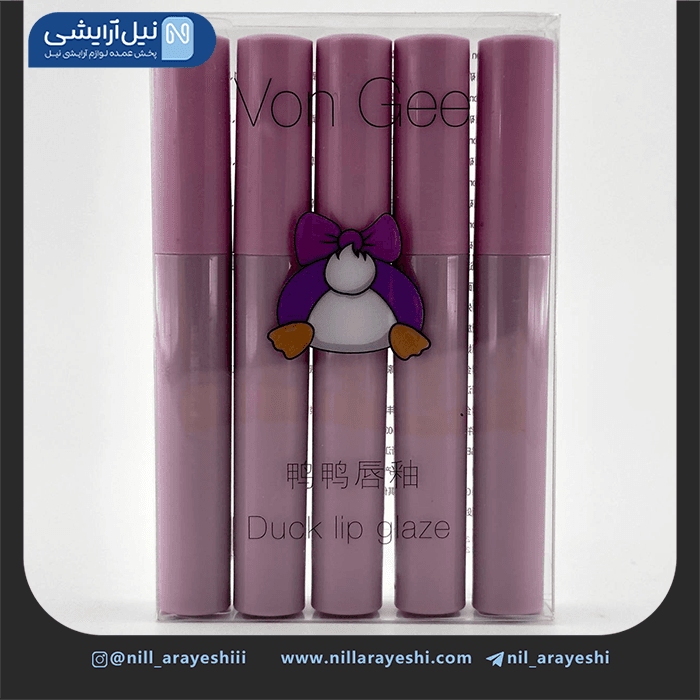 پک رژ لب مایع وانگی طرح اردک پنج عددی