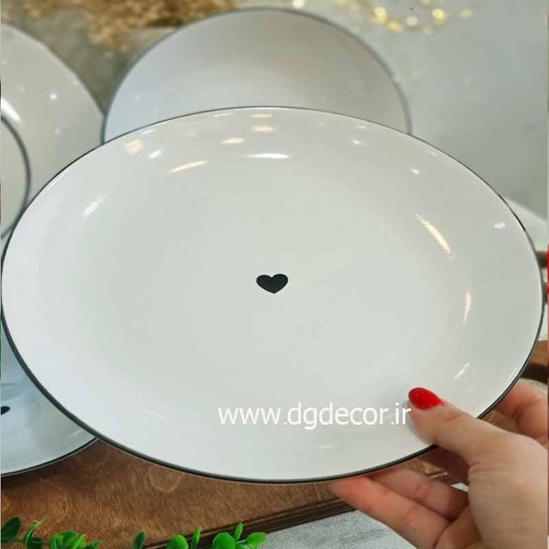 بشقاب سرامیکی گرد قلبی