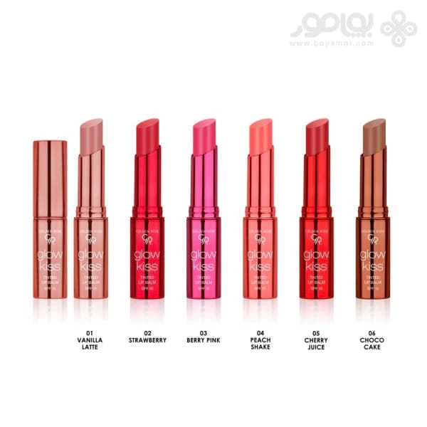 بالم لب رنگی گلدن رز مدل GLOW KISS شماره 05 رنگ CHERRY JUICE — تصویر ۵