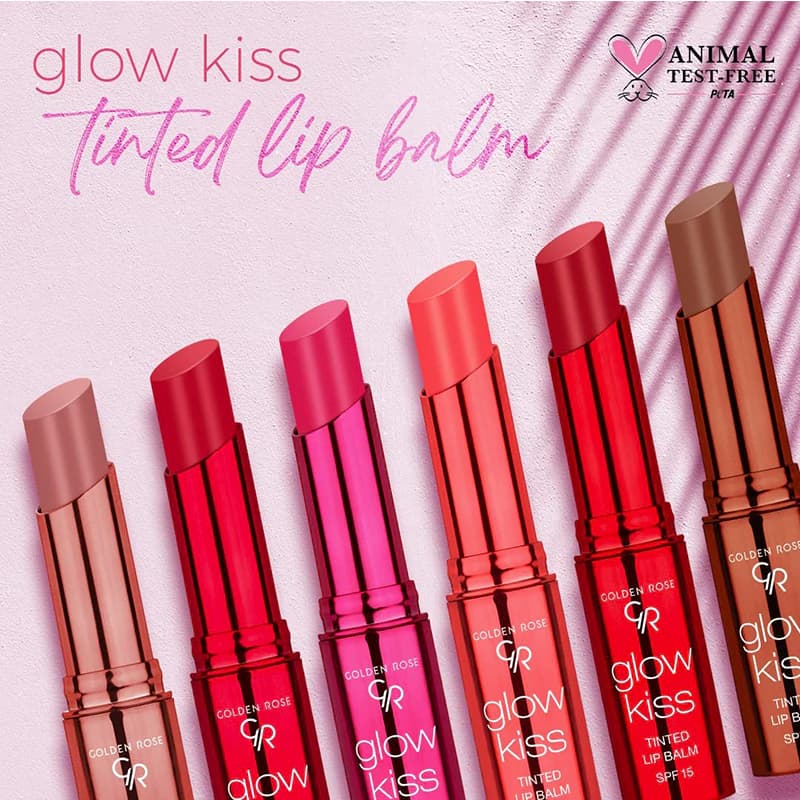 بالم لب رنگی گلدن رز مدل GLOW KISS شماره 02 رنگ STRAWBERRY — تصویر ۴