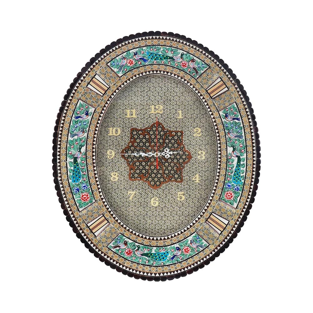 ساعت بیضی 24*30 خاتم دور نقاشی 0210