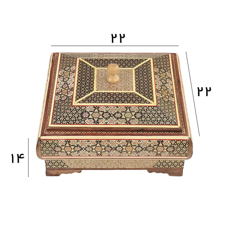 شكلات خوری چوبی 4 گوش 22 خاتم 0019 — تصویر ۳