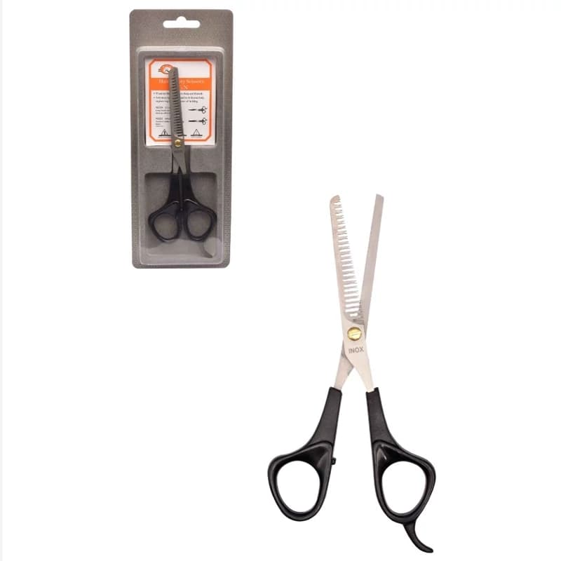 قیچی مو آرایشگری پیتاژ اینوکس دسته پلاستیکی (سایز 6) INOX
