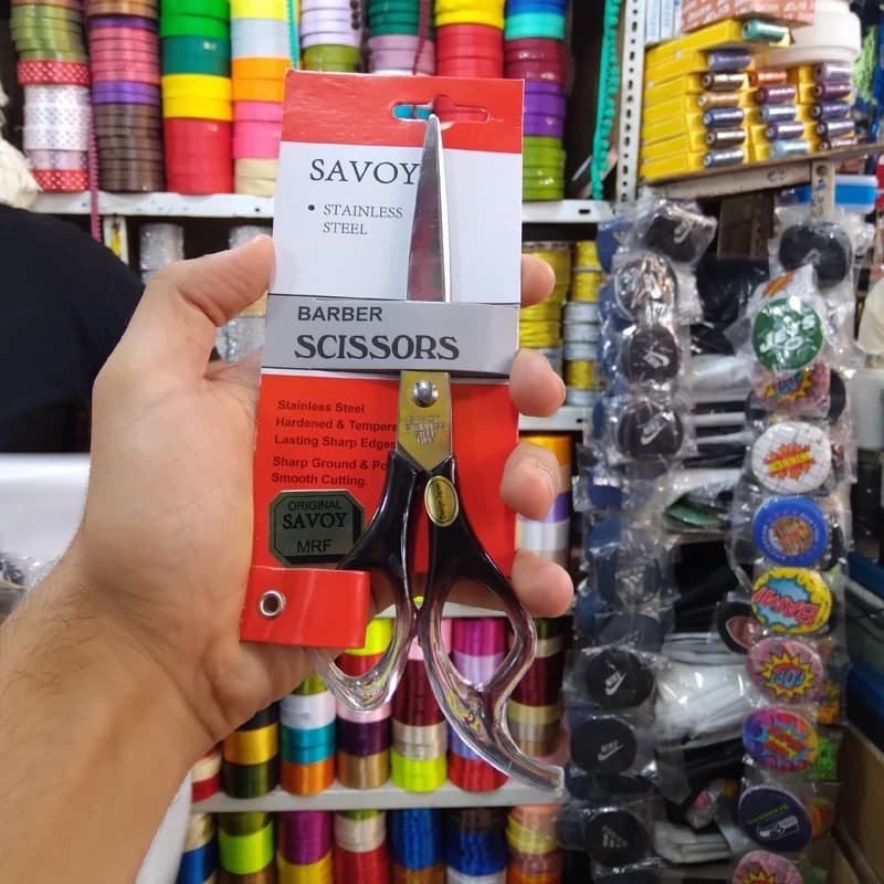 قیچی ساووی savoy متوسط دم دار آرایشی (خرازی و خیاطی)