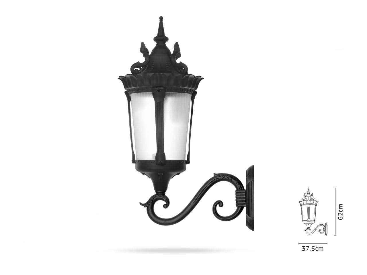 چراغ دیواری شب تاب مدل پاسارگاد + شاخه سناتور سربالا