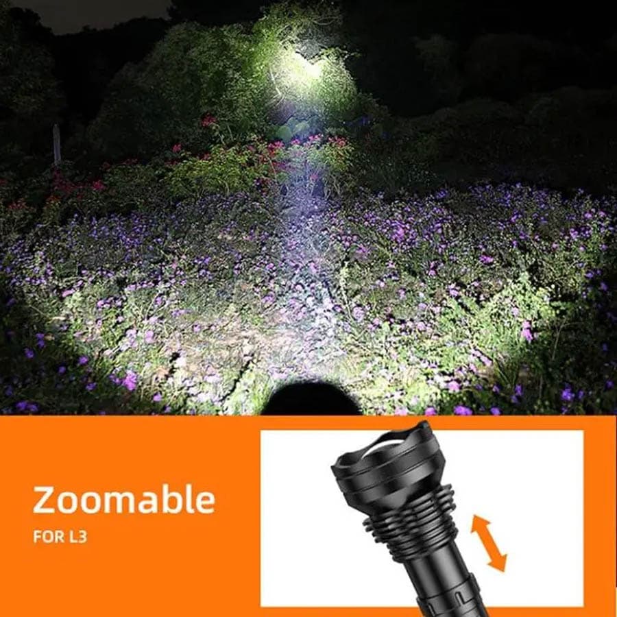 چراغ قوه قدرتمند ضدآب LED P90 — تصویر ۷